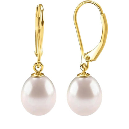 French-Inspired Freshwater Pearl Hoop Earrings