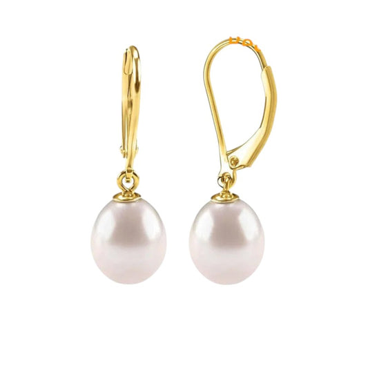 French-Inspired Freshwater Pearl Hoop Earrings