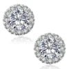 Classic Round Moissanite Stud Earrings in 925 Sterling Silver