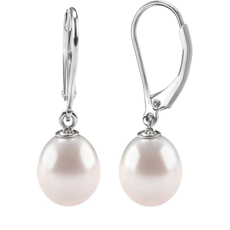 French-Inspired Freshwater Pearl Hoop Earrings