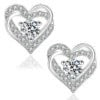 Classic Round Moissanite Stud Earrings in 925 Sterling Silver