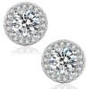 Classic Round Moissanite Stud Earrings in 925 Sterling Silver