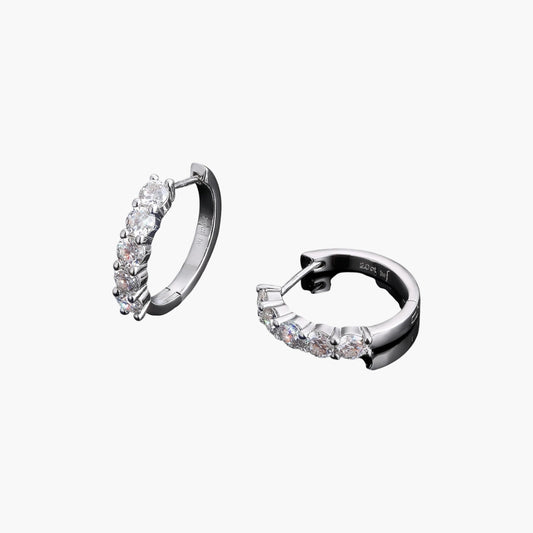 2 CT D Color VVS1 Moissanite Huggie Hoop Earrings – 925 Sterling Silver