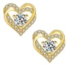 Twist Heart Moissanite Stud Earrings in 925 Sterling Silver