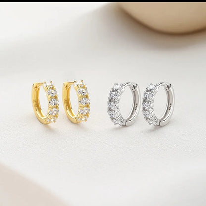 Oval-Cut Cubic Zirconia Hoop Earrings in 925 Sterling Silver