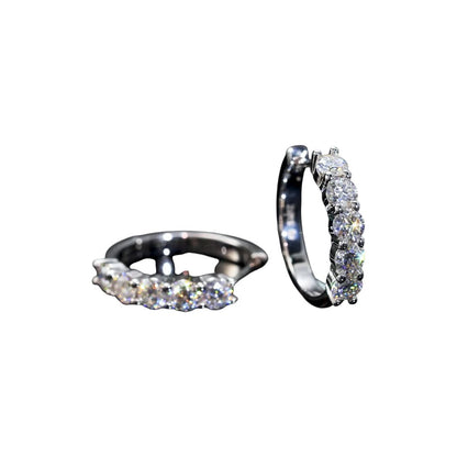 2 CT D Color VVS1 Moissanite Huggie Hoop Earrings – 925 Sterling Silver
