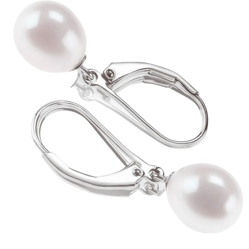 French-Inspired Freshwater Pearl Hoop Earrings