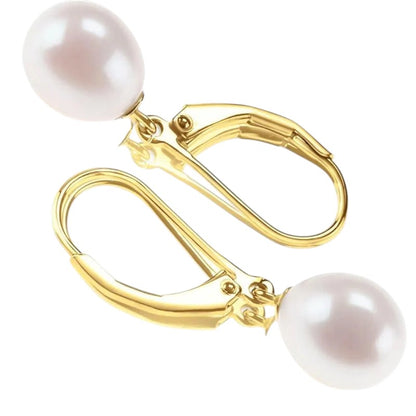 French-Inspired Freshwater Pearl Hoop Earrings