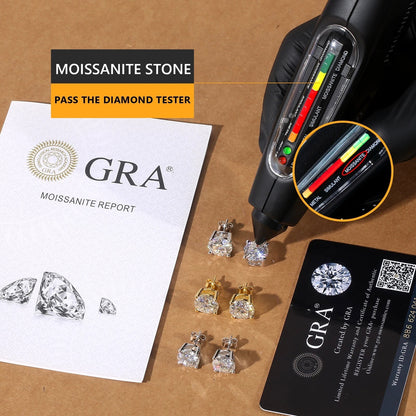 Classic Round Moissanite Stud Earrings in 925 Sterling Silver