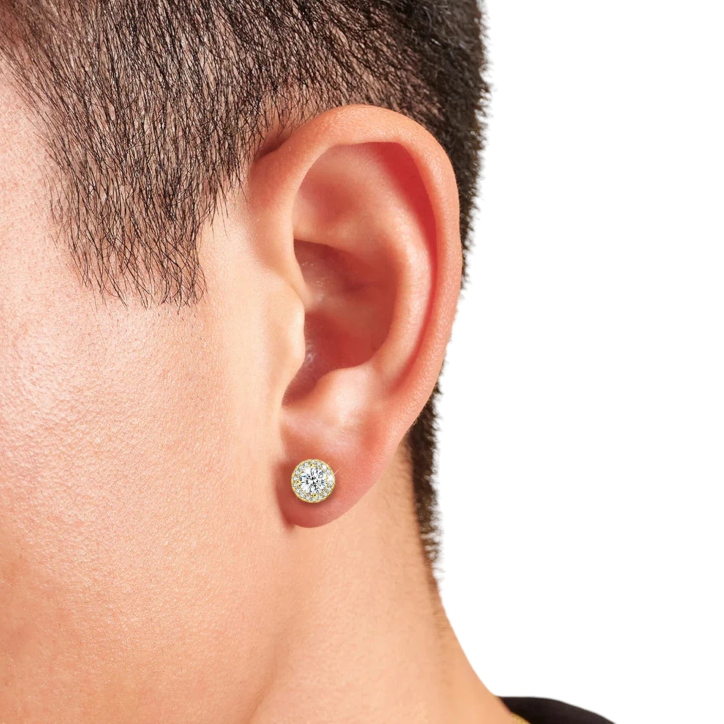 Classic Round Moissanite Stud Earrings in 925 Sterling Silver