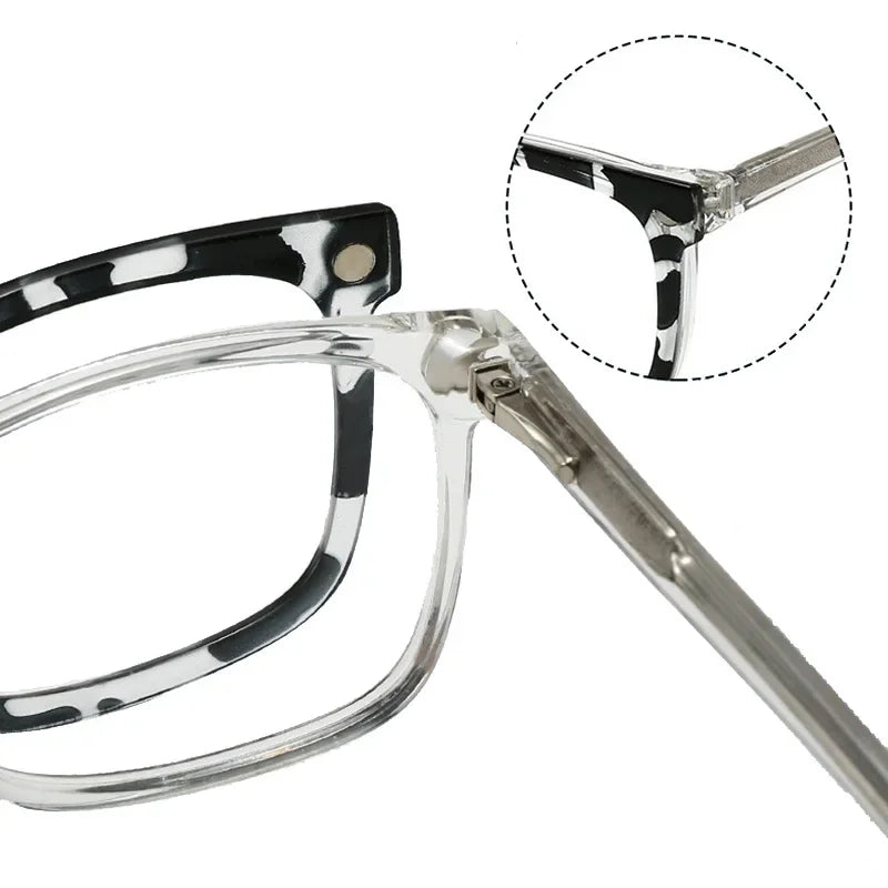1 Frame+5 Clips Decorative Glasses Anti-Blue Light Myopia Can Be Matched Prescription Glasses Pin Frame Square Classic Glasses