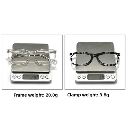 1 Frame+5 Clips Decorative Glasses Anti-Blue Light Myopia Can Be Matched Prescription Glasses Pin Frame Square Classic Glasses