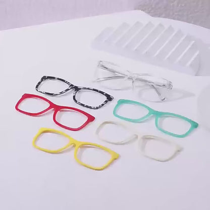 1 Frame+5 Clips Decorative Glasses Anti-Blue Light Myopia Can Be Matched Prescription Glasses Pin Frame Square Classic Glasses